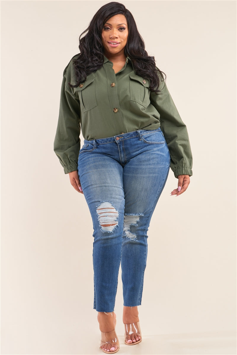 Plus size shop olive green jeggings