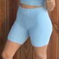 Powder Blue Fuzz Biker Shorts